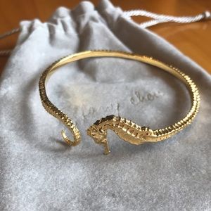 NWOT Tiffany Chou 18kt Gold Plated Seahorse Bangle